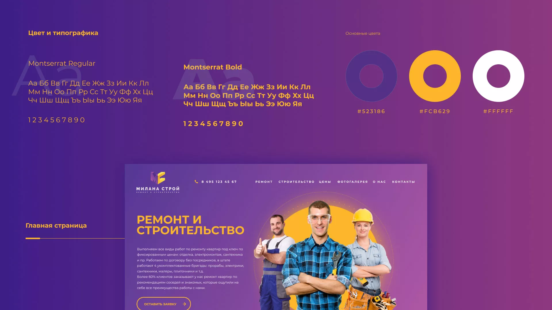 Разработка сайта строительной компании «Милана-Строй» в Ликино-Дулево