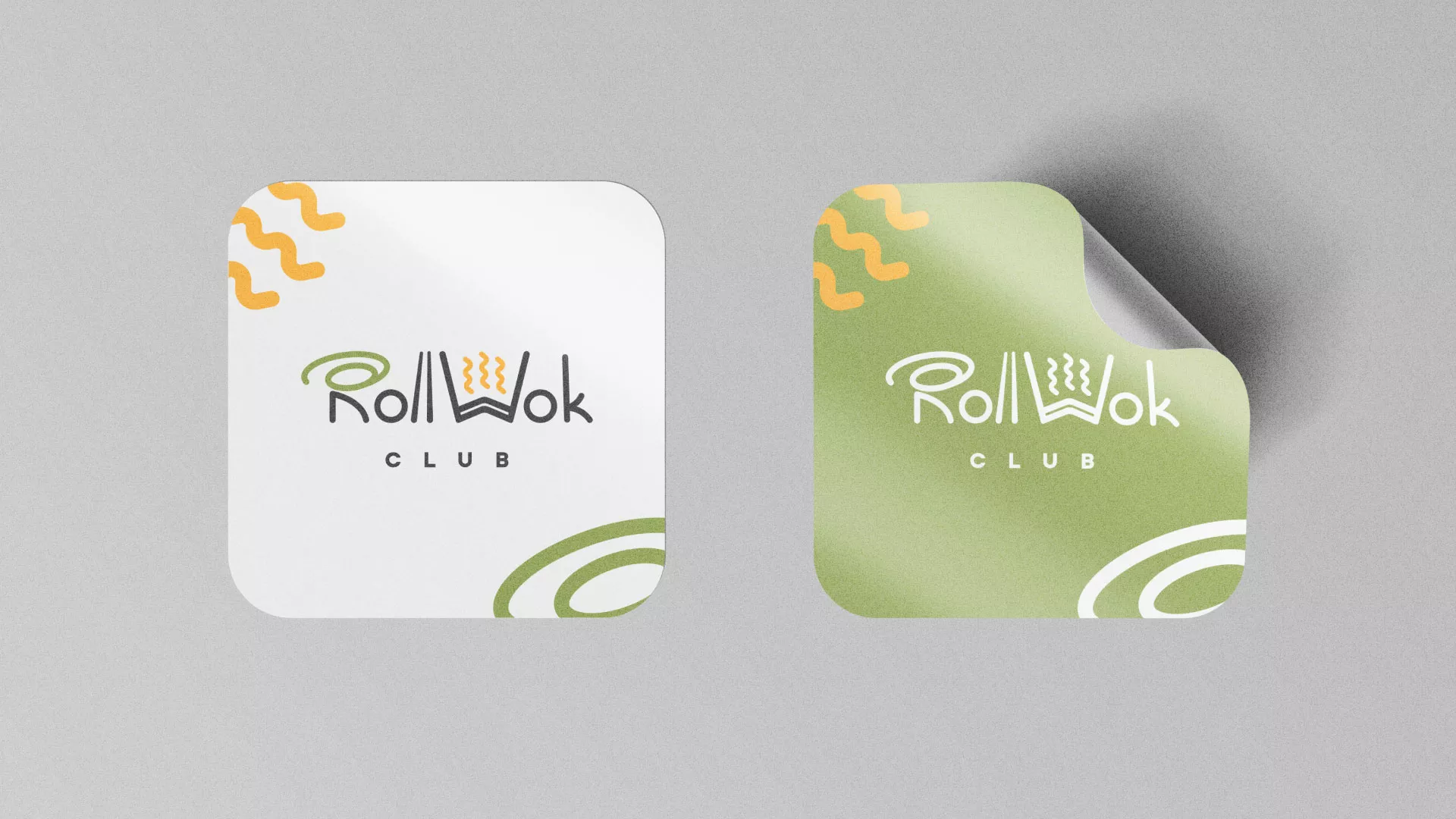 Разработка логотипа и фирменного стиля суши-бара «Roll Wok Club» в Ликино-Дулево