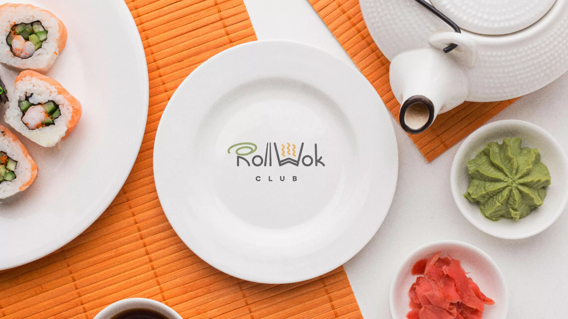 Разработка логотипа и фирменного стиля в Ликино-Дулево для суши-бара «Roll Wok Club» Разработка логотипа и фирменного стиля в Ликино-Дулево для суши-бара «Roll Wok Club»